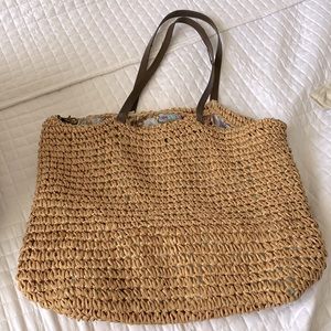 Natural Boho Style Bag with Leather Straps